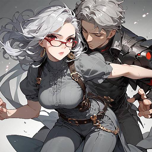 Silver-Haired Josha in Red Tunic