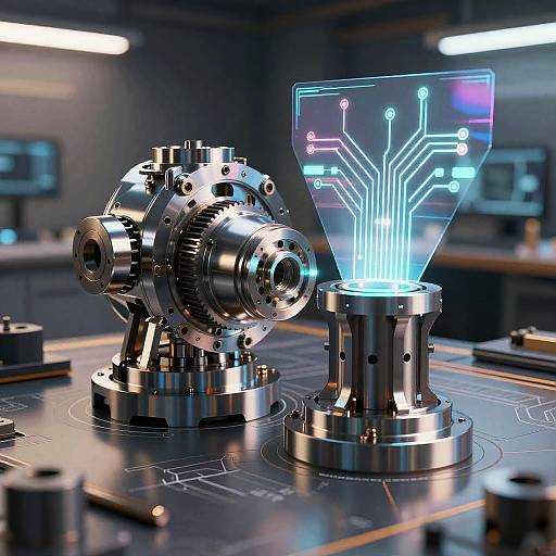 Cyberpunk AI Mechanical CAD Design