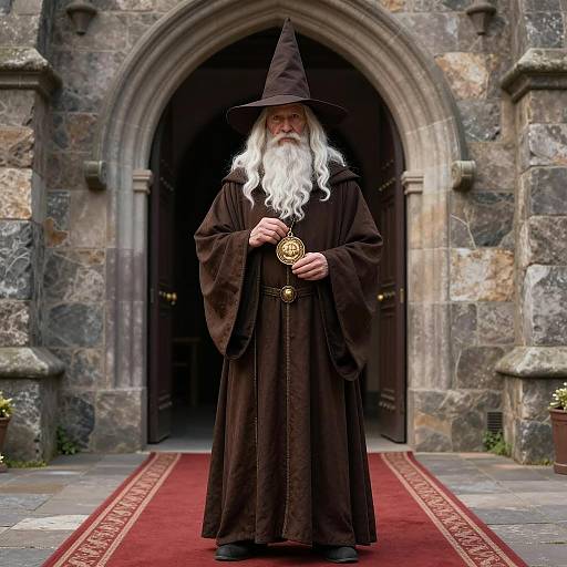 Old Wizard at Arched Doorway