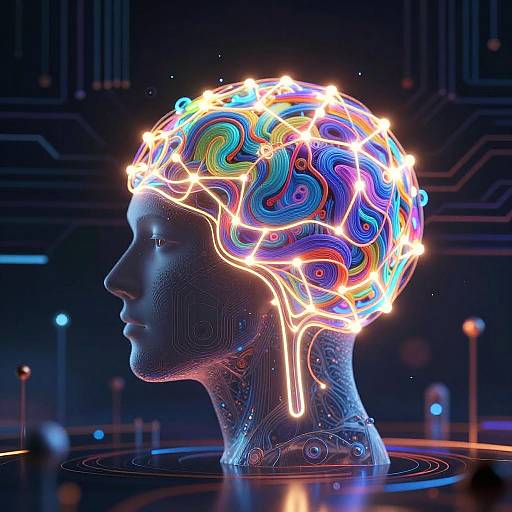 Glowing Neural Network Brain Concept