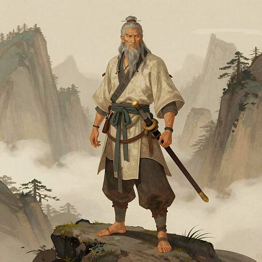 Fabled Mountain Hermit Digital Illustration