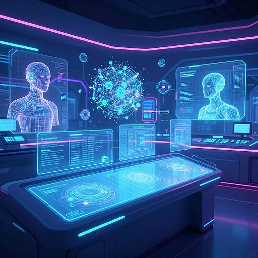 Futuristic AI Control Room Concept