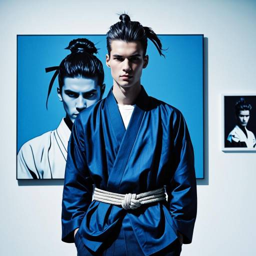 Male Model Wearing Minimalist Fashion in Art Gallery