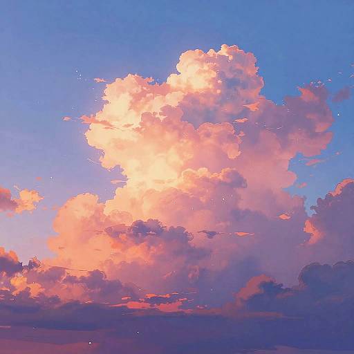 Vibrant Anime Sunset Sky Wallpaper