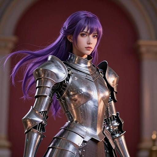 Futuristic Female Robot Knight Portrait