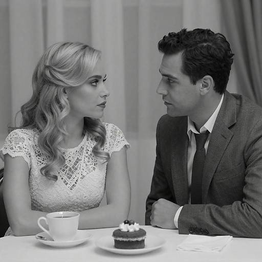 Intense Gaze: Vintage Black-and-White Moment