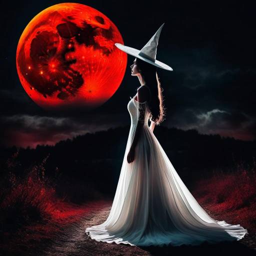 Elegant Witch Under a Glowing Moon