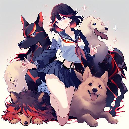 Illustration of Guts (kill la kill), kill la kill in the style of Uranaishi (miraura)