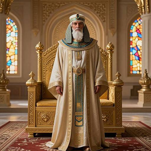 Ancient Persian Vizier in Throne Room