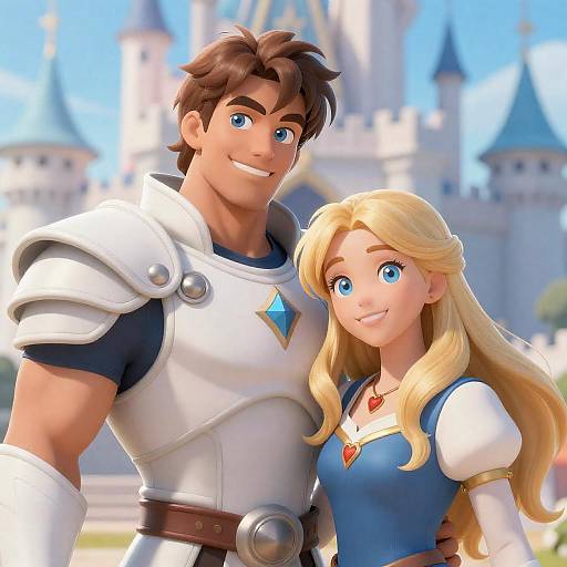 Heroic Couple in a Fantasy Castle