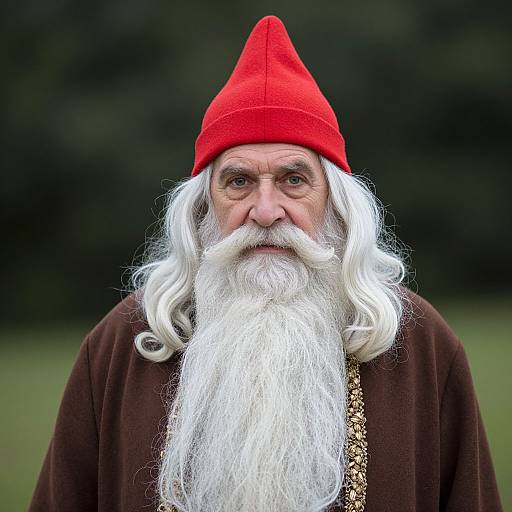 Old Man in Red Hat Costume