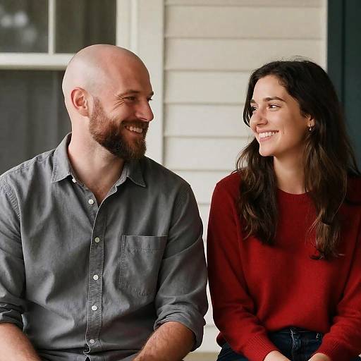Joyful Moment on the Porch