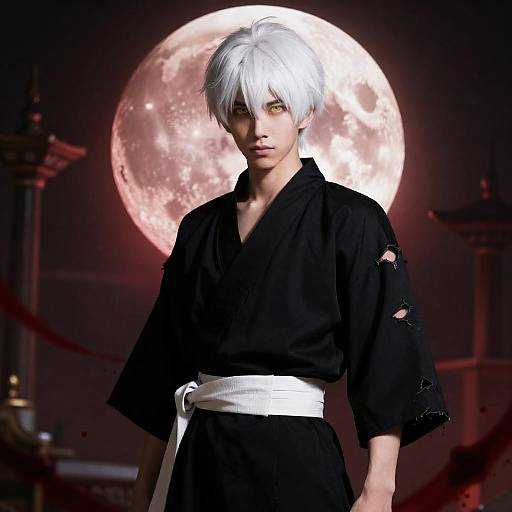 Gabimaru Blood Moon Cinematic Portrait