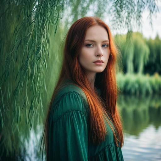 Redhead Woman by the Lake