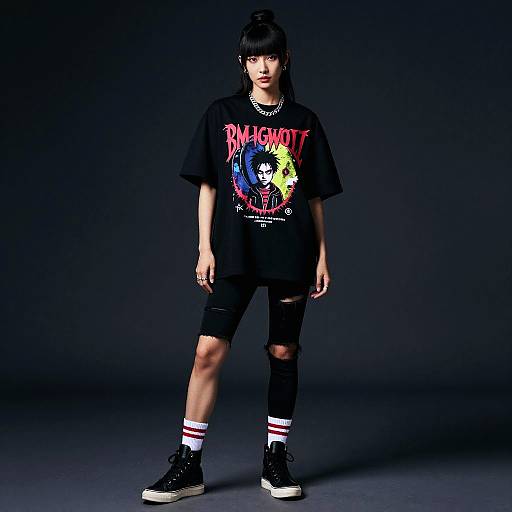 Neon-Lit Douyin Streetwear Influencer Portrait