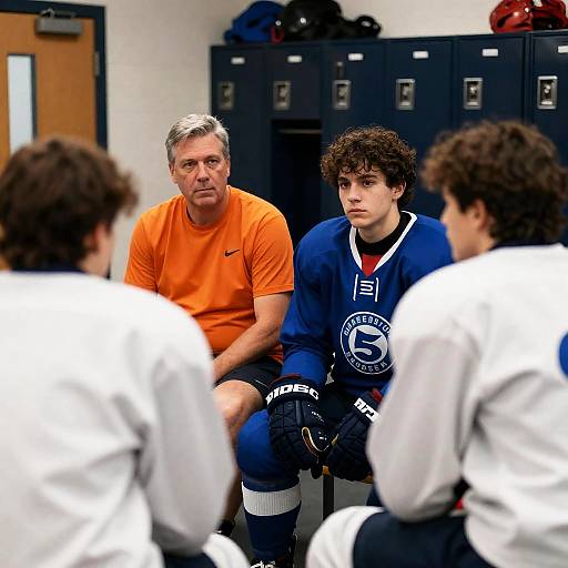 Locker Room Scene with Diverse Athletes