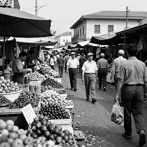 High-Res Vintage Street Market Photo