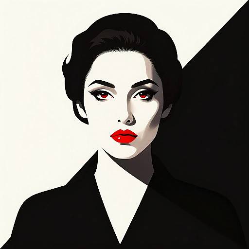 Art Deco Minimalist Woman Portrait