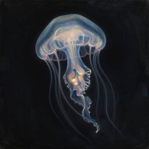 Surreal Jellyfish Charcoal Painting