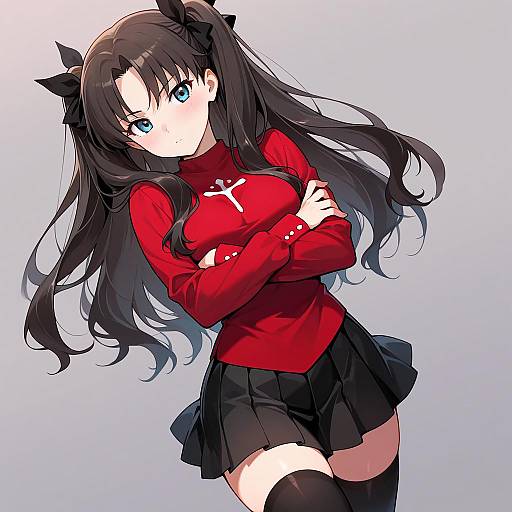 Tohsaka Rin in Black Thighhighs