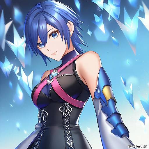 Illustration of Aqua (kingdom hearts), kingdom hearts in the style of Sila (carpen)