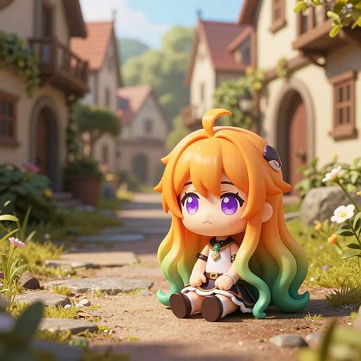 Chibi Takanashi Kiara on Medieval Street