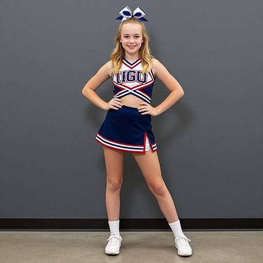 Spunky Blonde Cheerleader Full Body