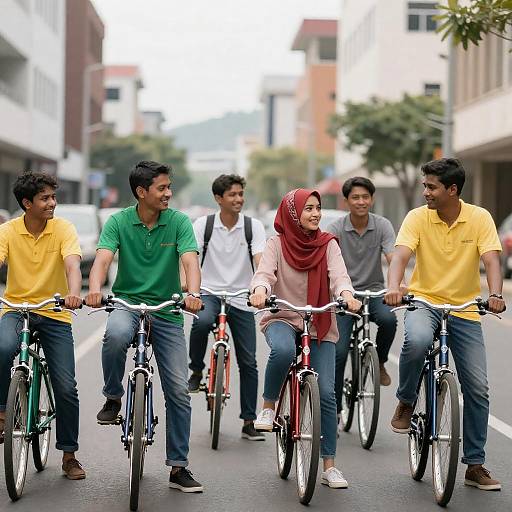 Vibrant City Biking with Friends