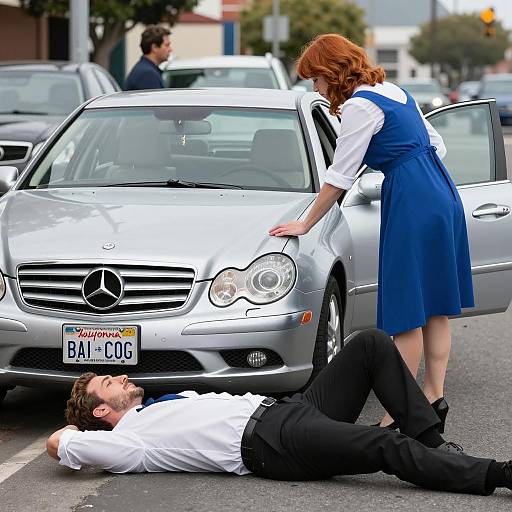 Dramatic Street Scene with Mercedes-Benz