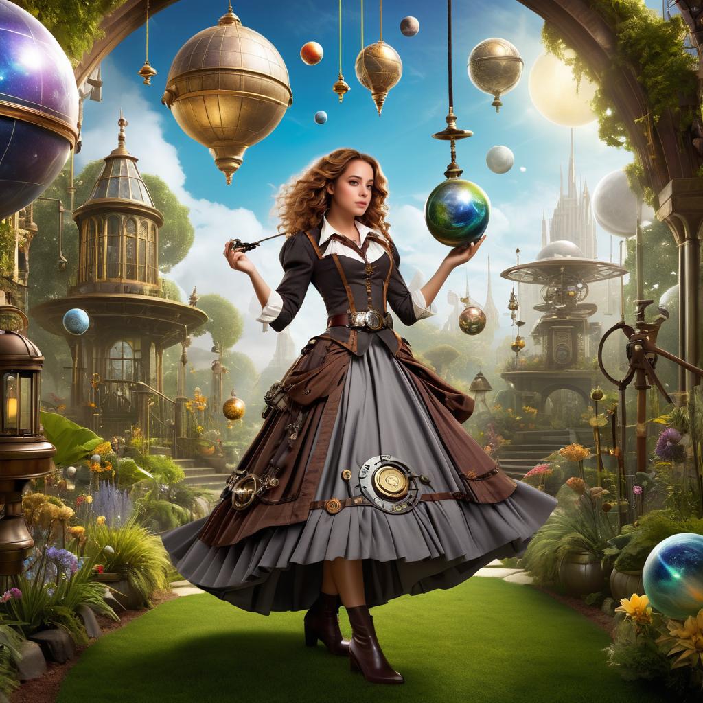 Steampunk Hermione in a Mystical Garden