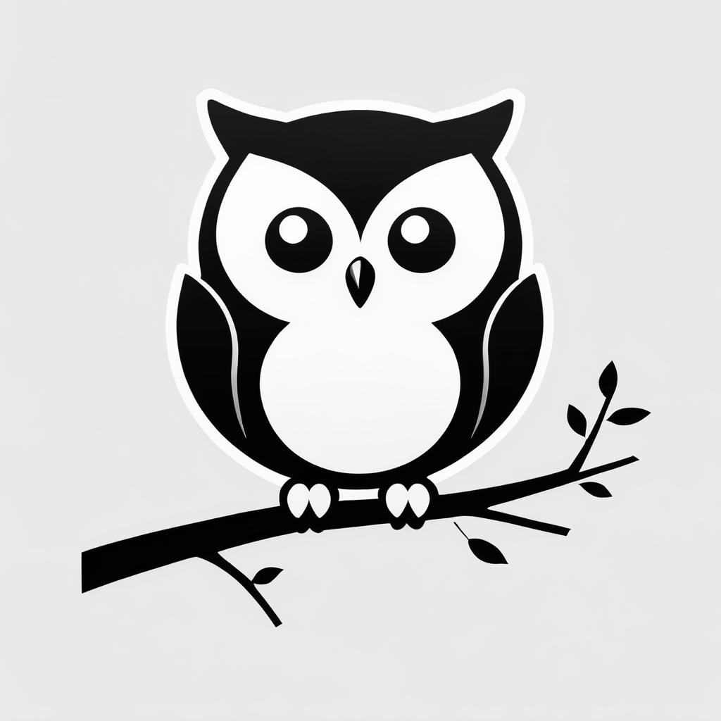 Minimalist Kawaii Owl Logo Design