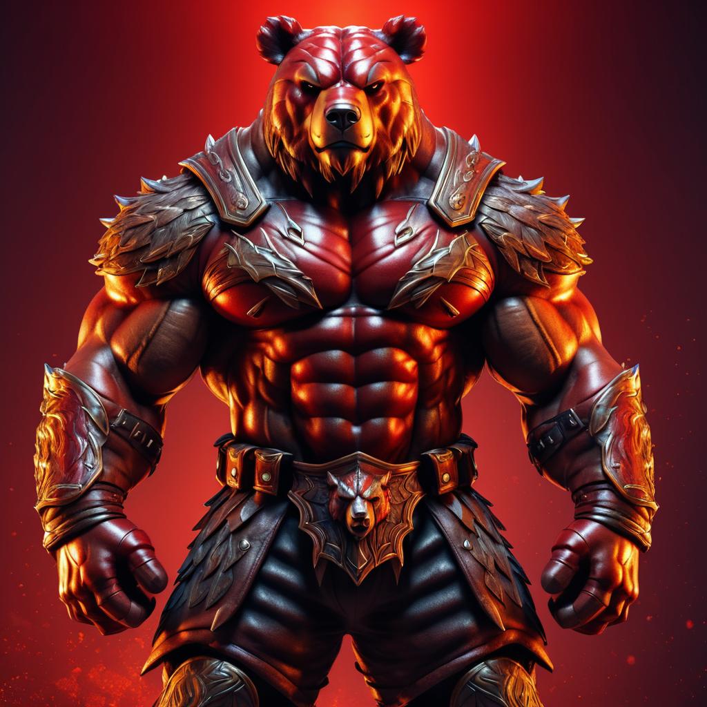 Heroic Buff Bear in Fiery Armor