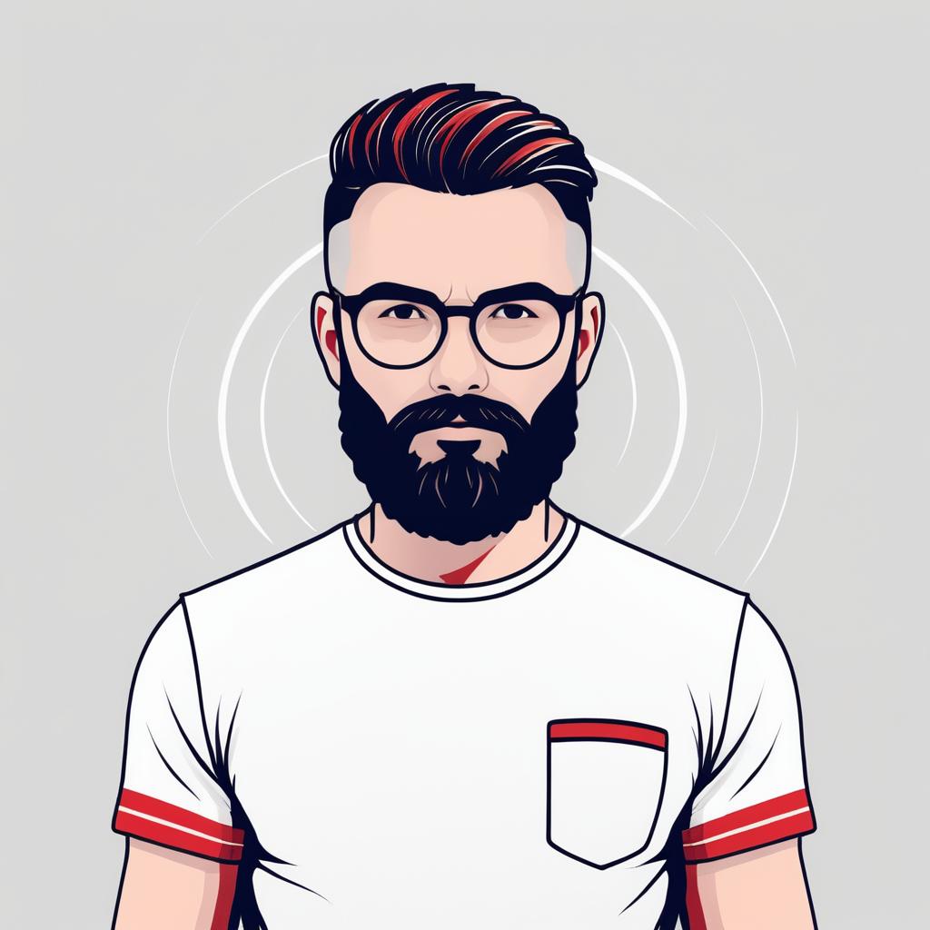 Minimalist Logo of Bearded Adventurer