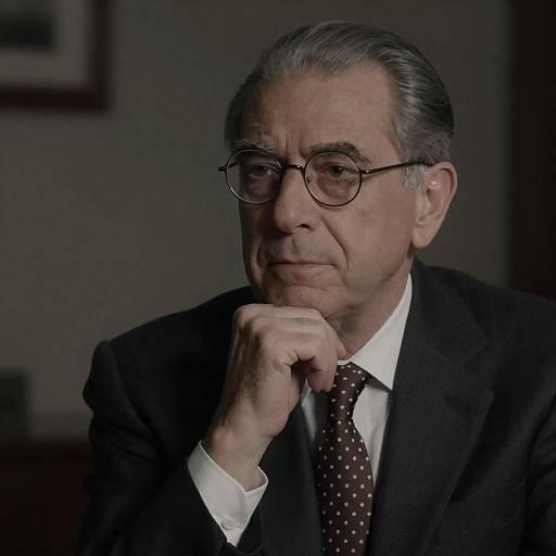 Thoughtful Older Man in Suit