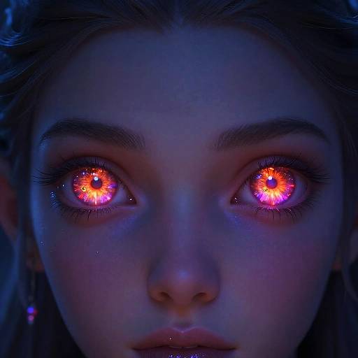 Vibrant Tiefling Eyes Fantasy Art