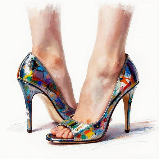Abstract High Heels in Scribble Style