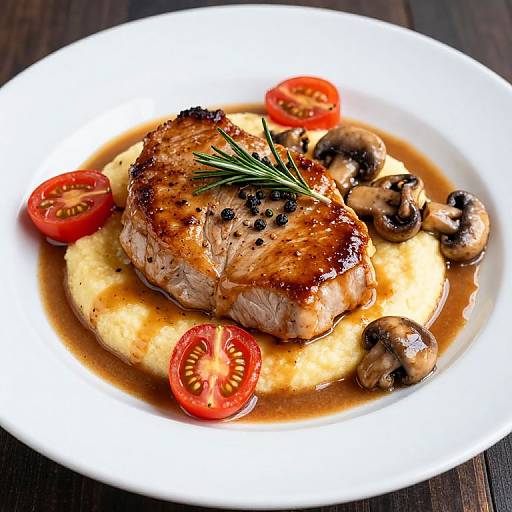 Golden Pork Chops with Polenta
