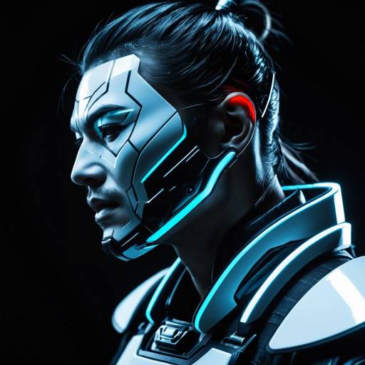 Futuristic Samurai Cyborg Portrait