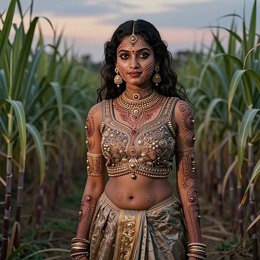 Sassy Tamil Girl in Sugarcane Field