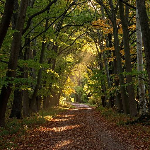 Sylvan Woodland Path in Autumn