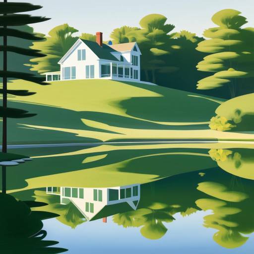 Lakeside House with Reflections