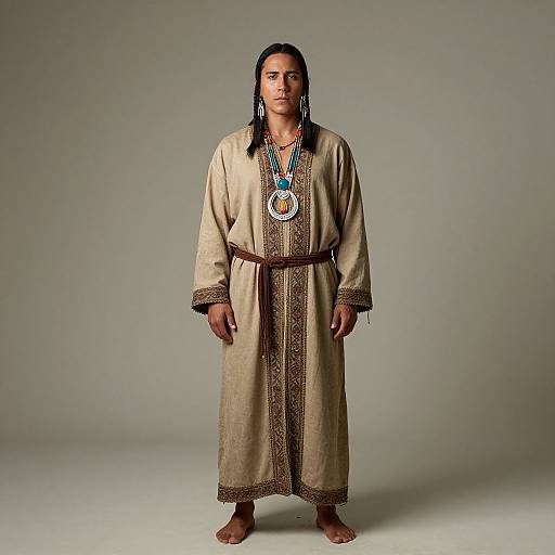 Native American Male in Fancy Robe