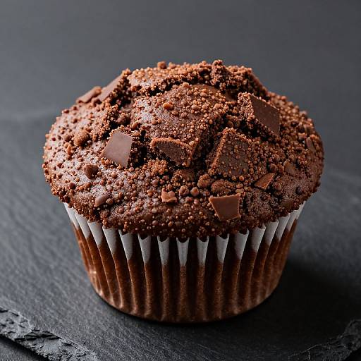 Fluffy Chocolate Muffin Close-Up