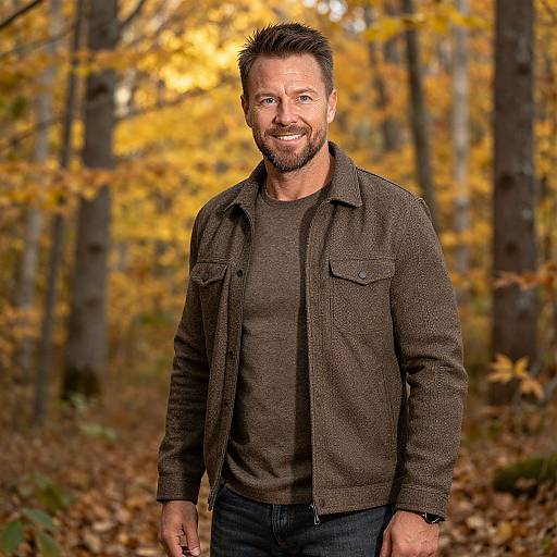 Rugged Man in Vermont Autumn