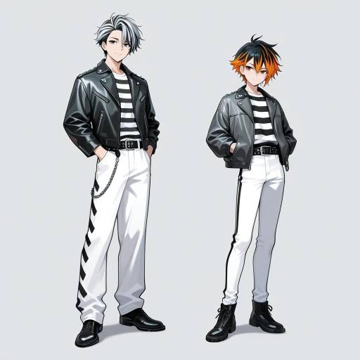 Energetic Twin Boys in Stylish Outfits Energetic Twin Boys in Stylish Outfits