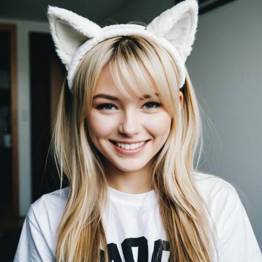 Happy Neko Girl with Cat Ears