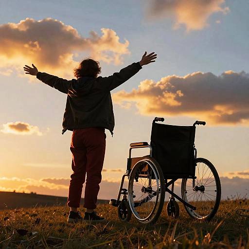 Sunset Embrace on Grassy Hill