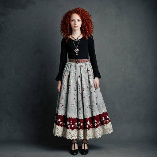 Spirited Teenage Girl in Vintage Elegance
