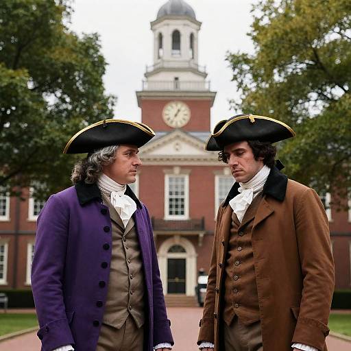 18th-Century Men by Clock Tower