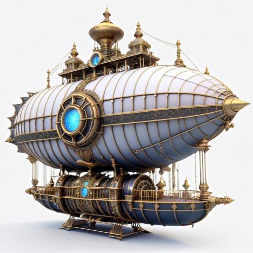 Steampunk Victorian Airship with Magical Details
